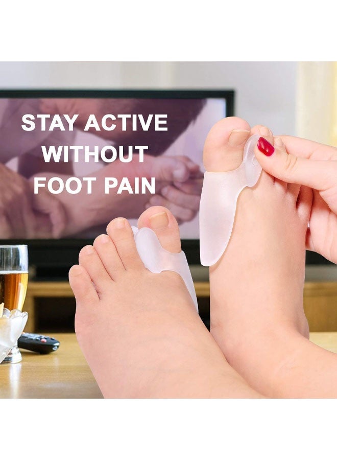 4 قطع من وسادات حماية إبهام القدم، تتضمن وسادات تصحيح إبهام القدم مع فاصل، ودرع جل لتخفيف آلام القدم، والمسامير، ومسامير القدم - شفاف - Image 3